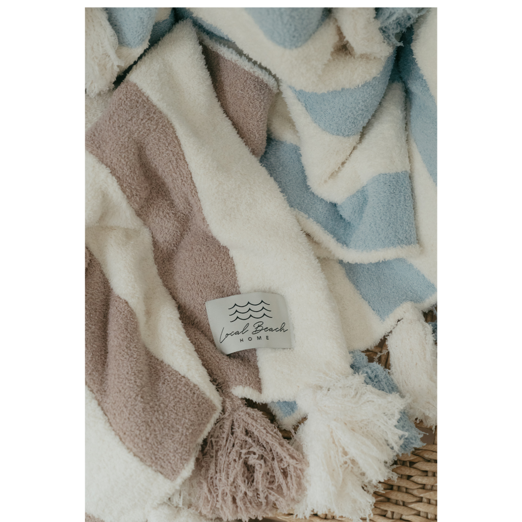 Striped Luxe Home Blanket with Tassels