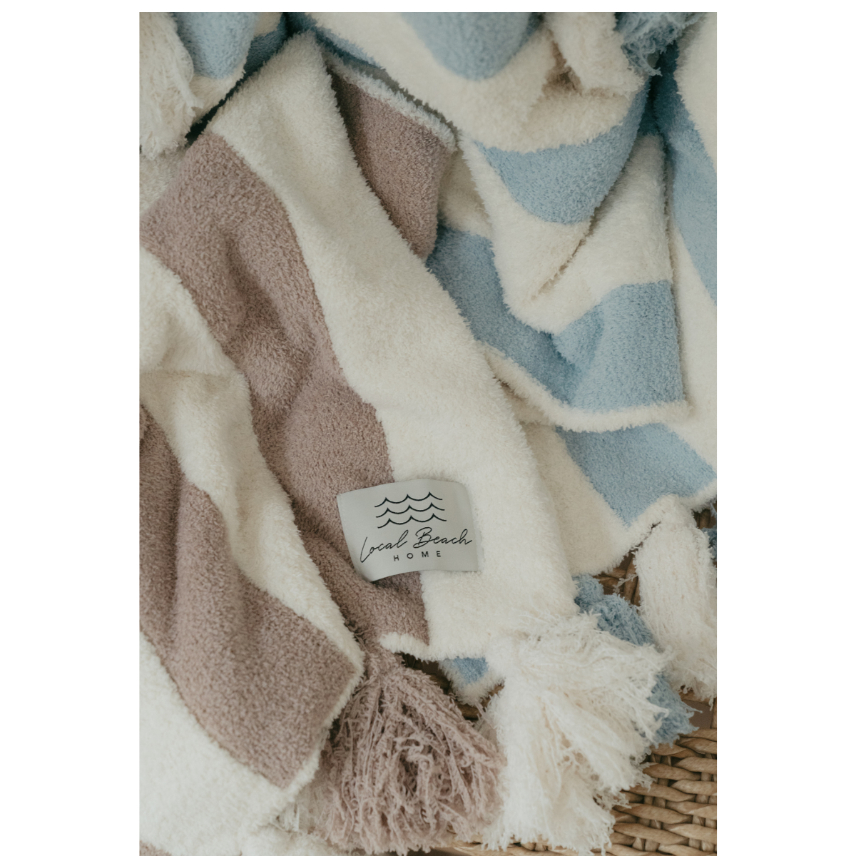 Striped Luxe Home Blanket with Tassels