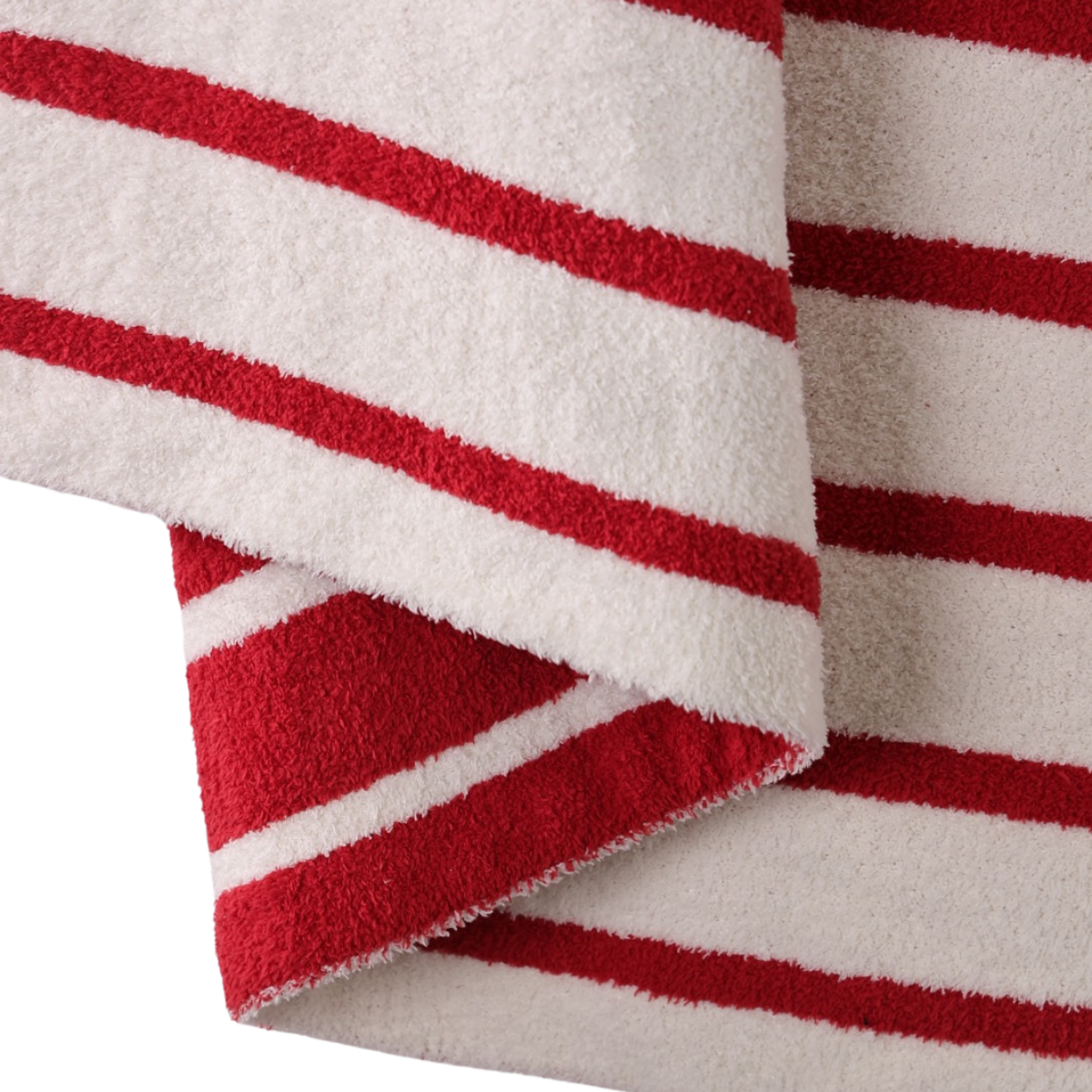 Red/Cream Stripe Cozy Luxe Home Blanket