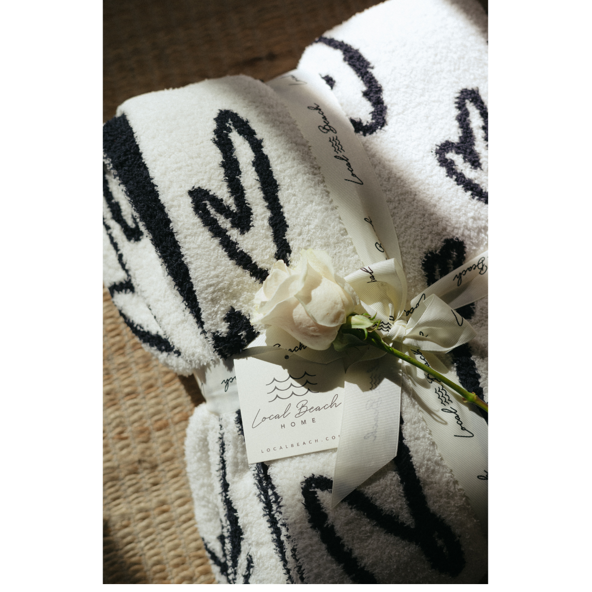 Local Beach Love Collection Heart Luxe Home Blanket