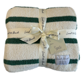 Green/Creme Holiday Stripe Cozy Luxe Home Blanket