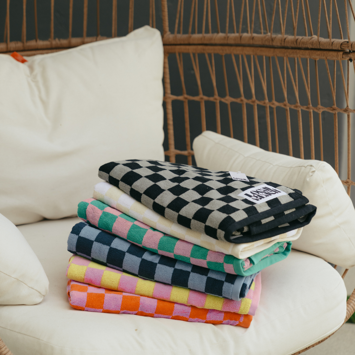 Checker Beach & Bath Towel