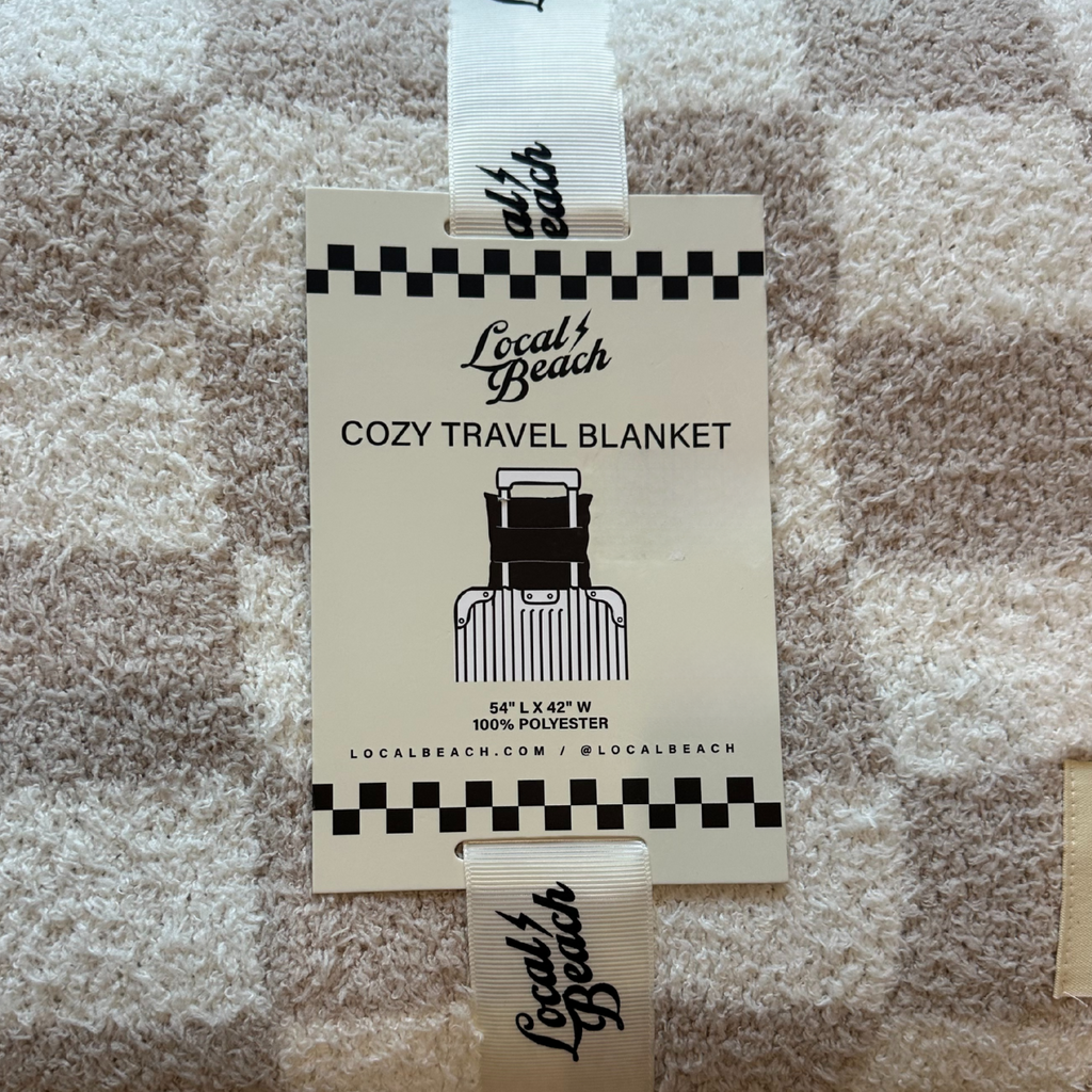 Local Beach Checker Cozy Travel Blanket