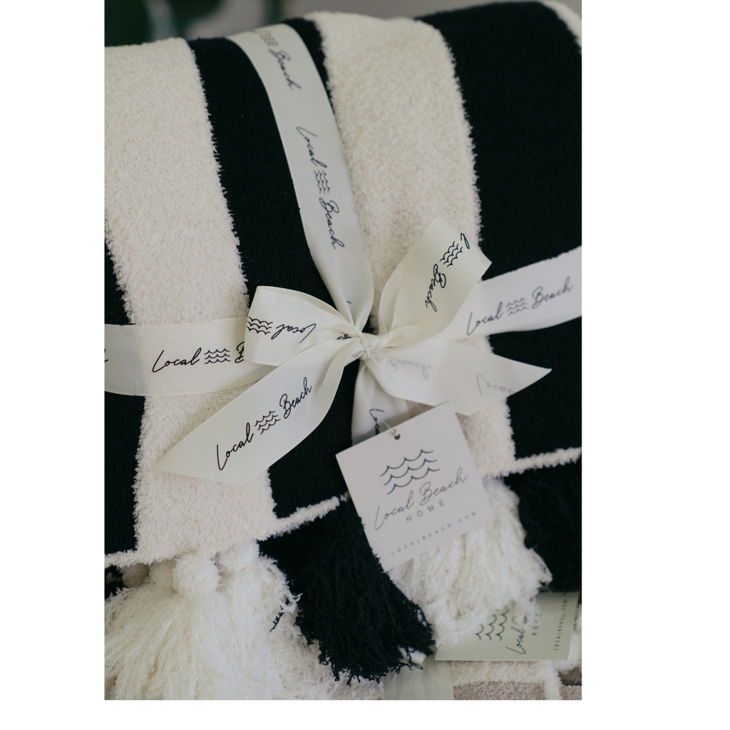Striped Luxe Home Blanket with Tassels